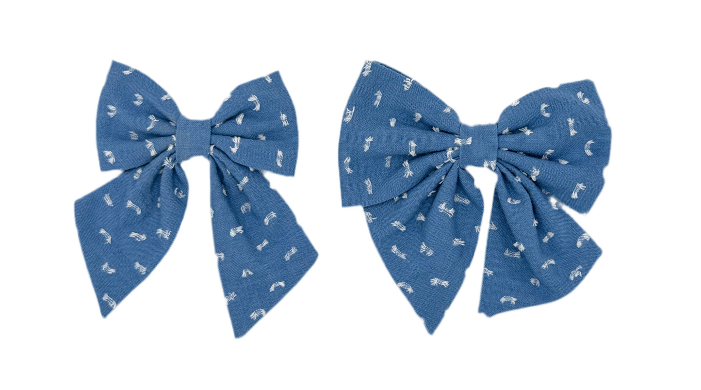 Cotton Sky Sailor Bow