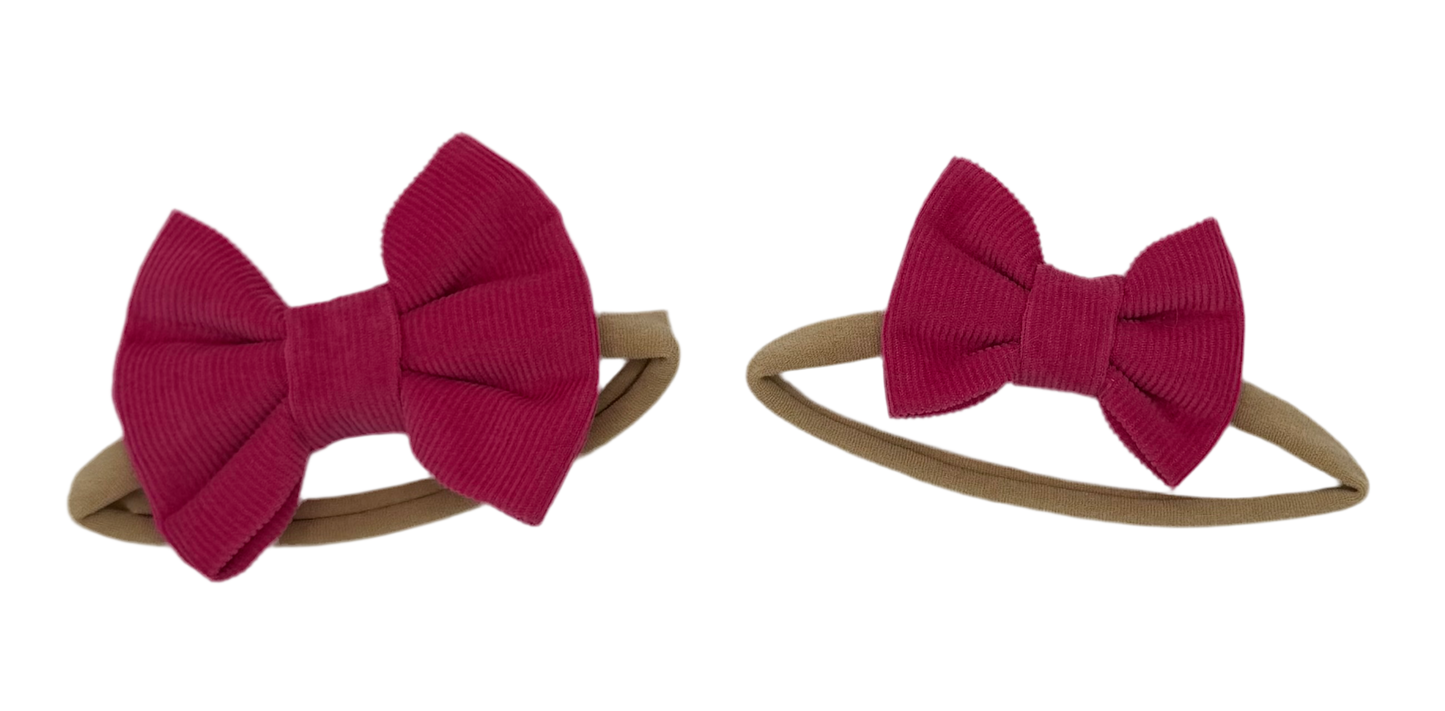 Cozy Cord Nylon Headband Bow