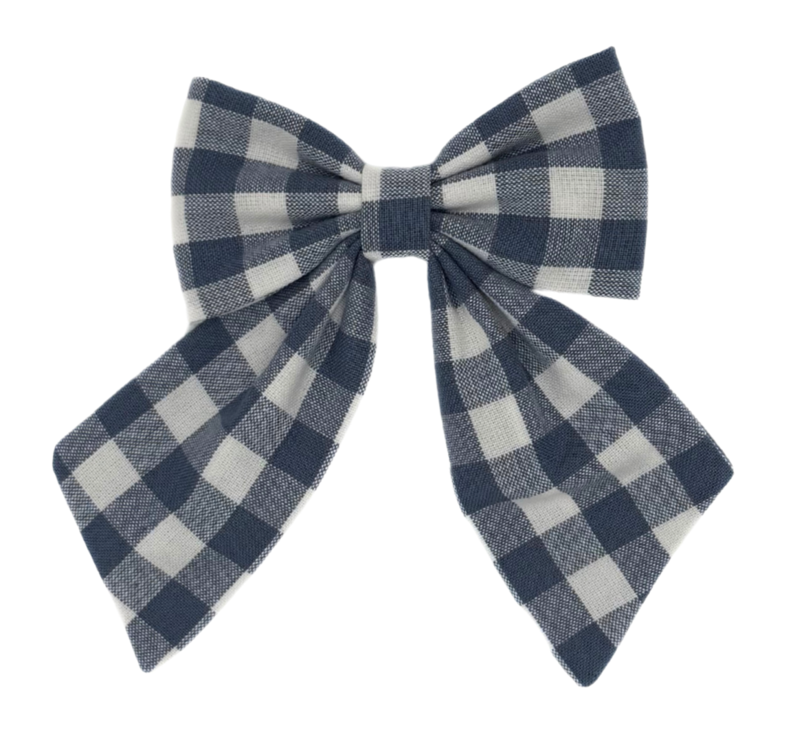 Gingham Blue Sailor Bow